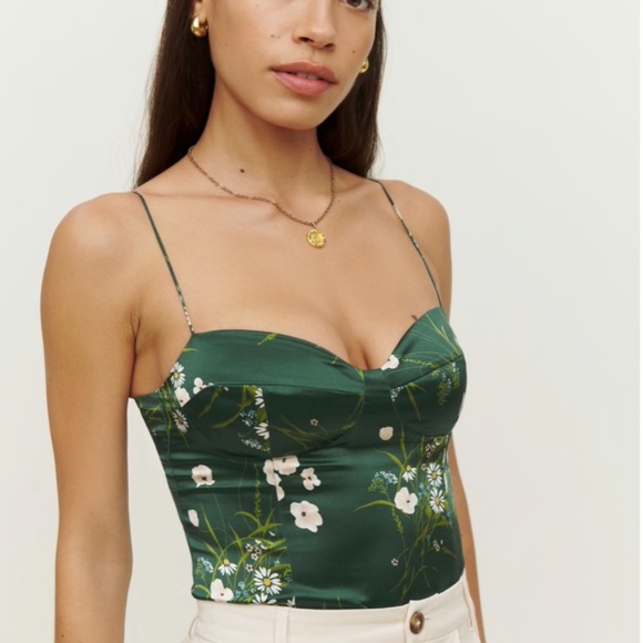 Reformation Tops - NWT Reformation Tory Silk Top in green floral